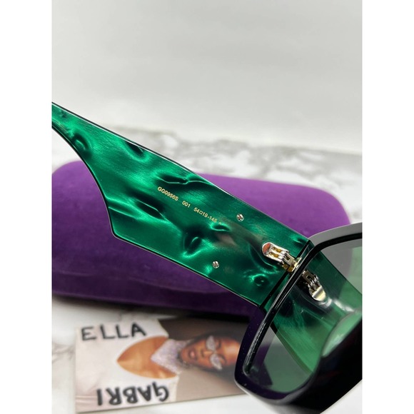 NEW Gucci GG0956S Black Green Oversized Sunglasses - Picture 5 of 6